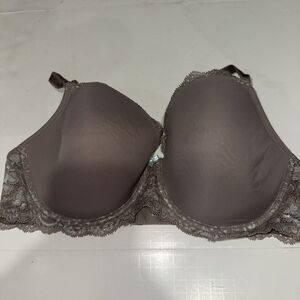 Victorias Secret Dream Angels Lined Demi Bra Grey Baby Blue  Lace Size 38D NWT